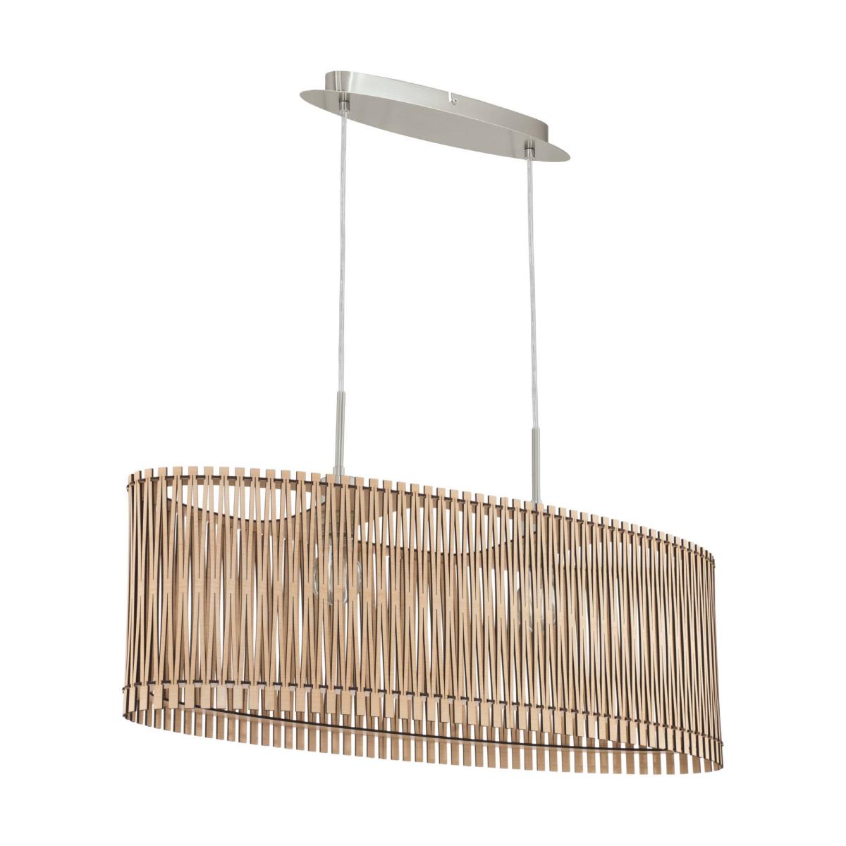 EGLO Sendero Maple Wood Pendant Light Satin Nickel – image 2