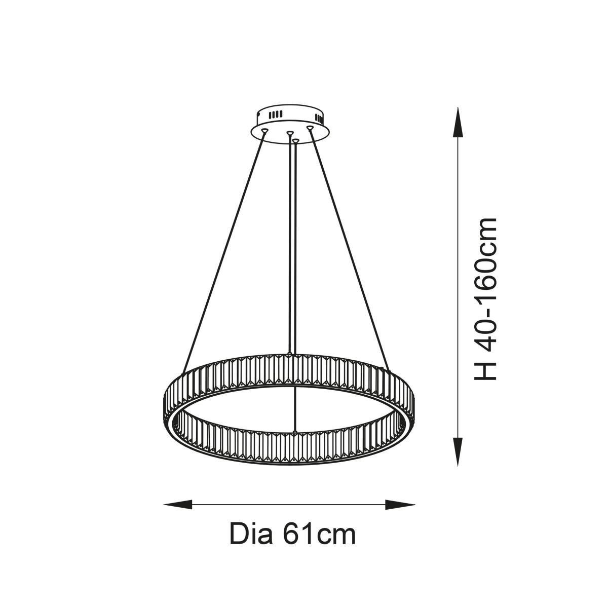 Return - Vogue Katana Crystal Hoop LED Ceiling Light – image 8