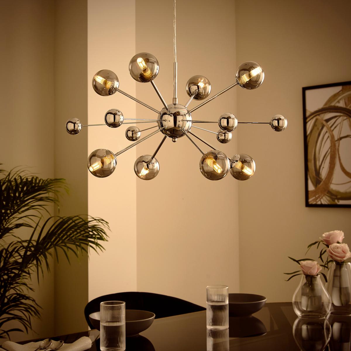 Nova 8 Light Cluster Ceiling Light Chrome – image 2