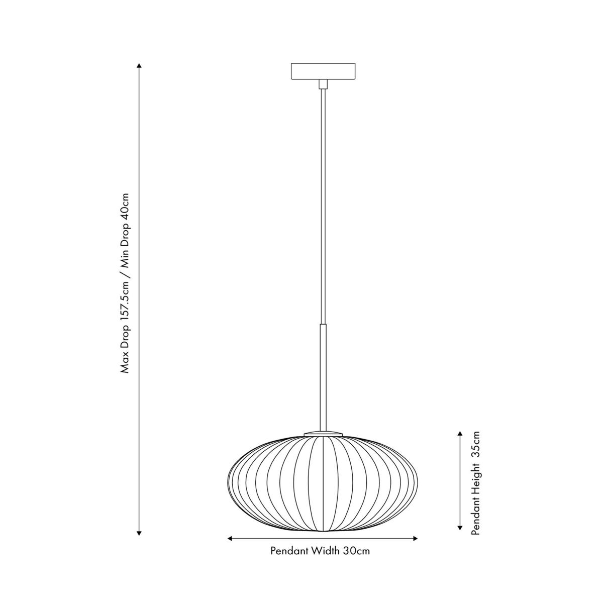 Return - Emilia Ribbed Oval Pendant Light – image 4