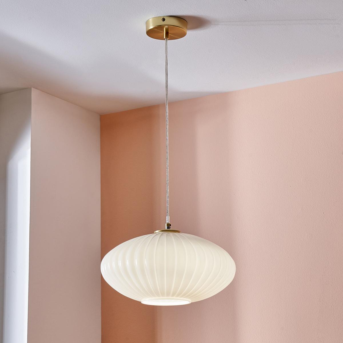 Return - Emilia Ribbed Oval Pendant Light – image 1