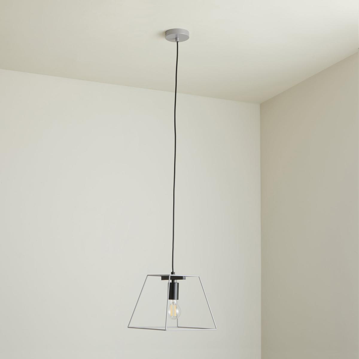 Nella 1 Light Silver Pendant Ceiling Fitting Silver – image 3