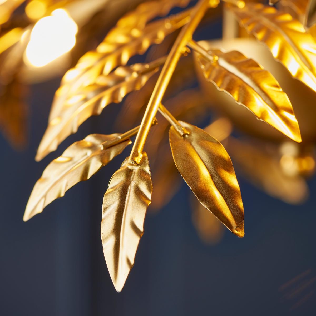 Vogue Sago 5 Light Leaf Pendant Light Gold – image 6