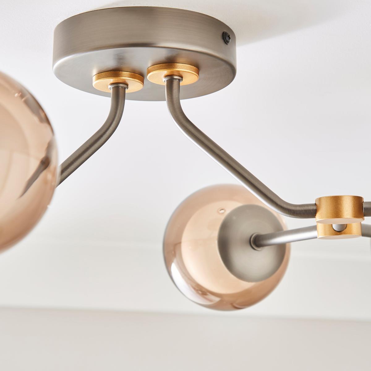 Molecular Industrial 6 Light Adjustable Flush Ceiling Light Smoke (Grey) – image 3