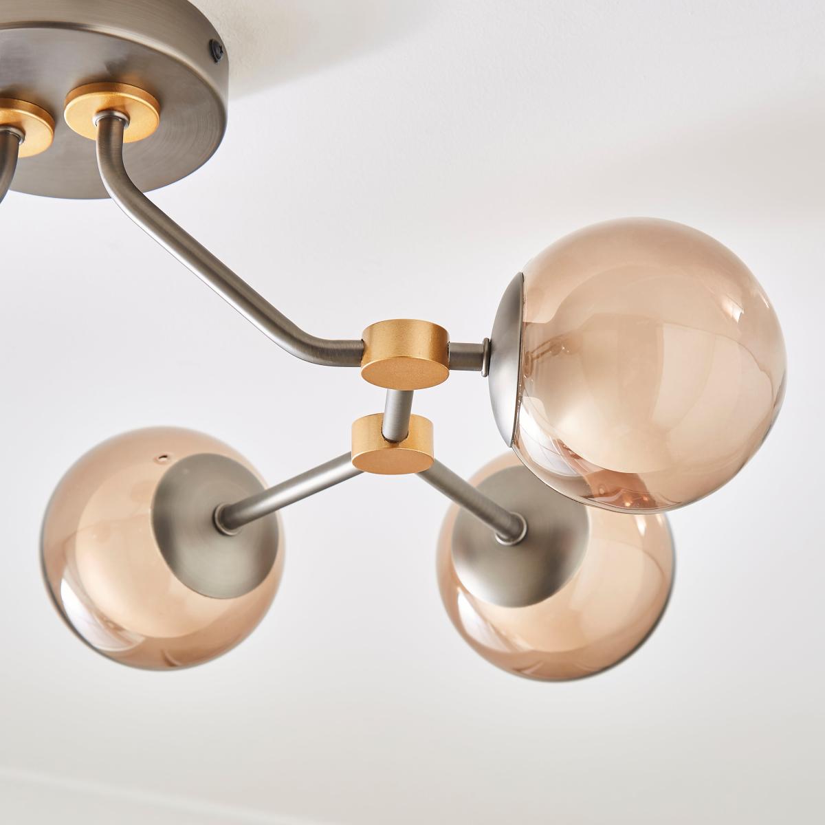 Molecular Industrial 6 Light Adjustable Flush Ceiling Light Smoke (Grey) – image 4