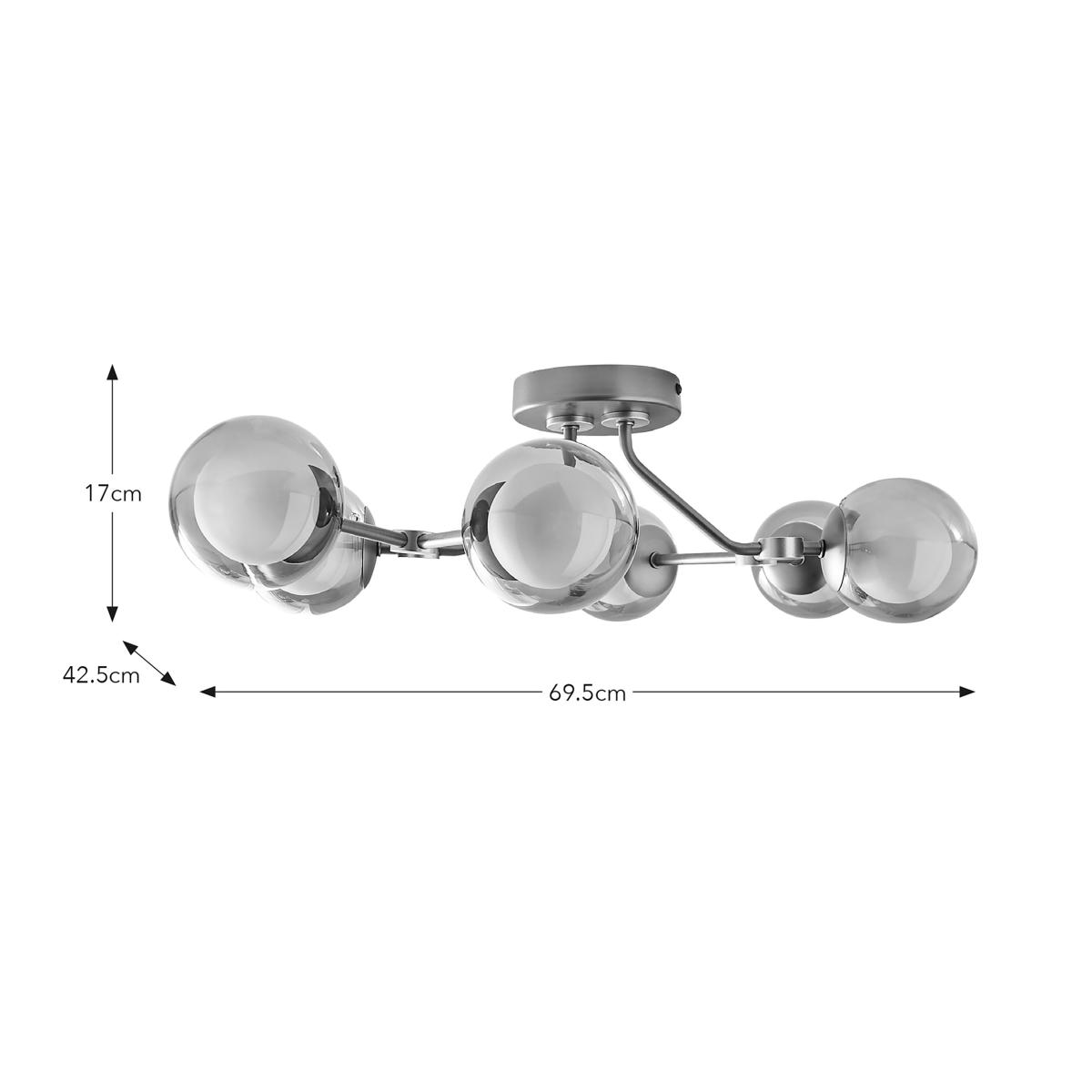 Molecular Industrial 6 Light Adjustable Flush Ceiling Light Smoke (Grey) – image 6