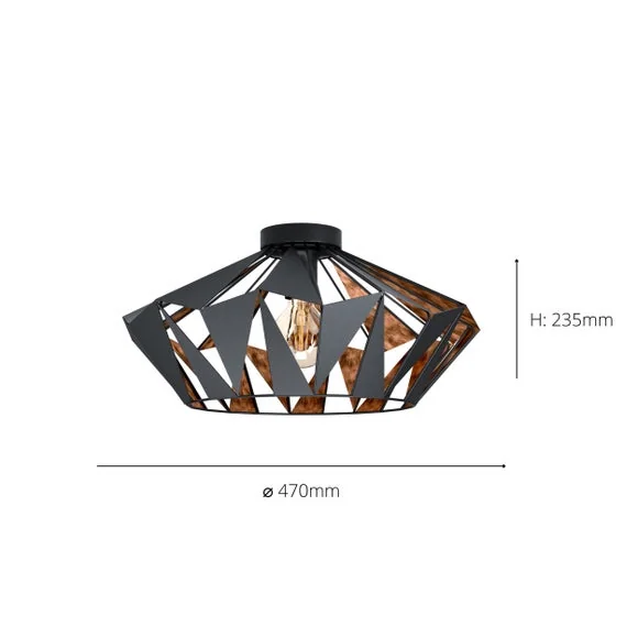 EGLO Carlton 6 Light Flush Ceiling Light – image 4