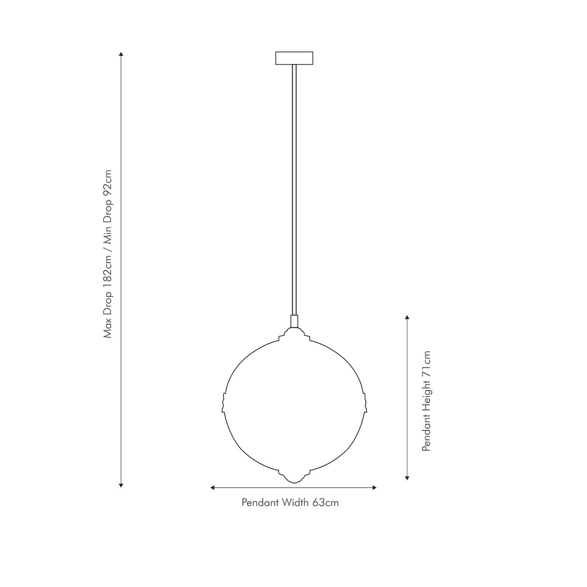 Javier Round Wooden Pendant Light White – image 3