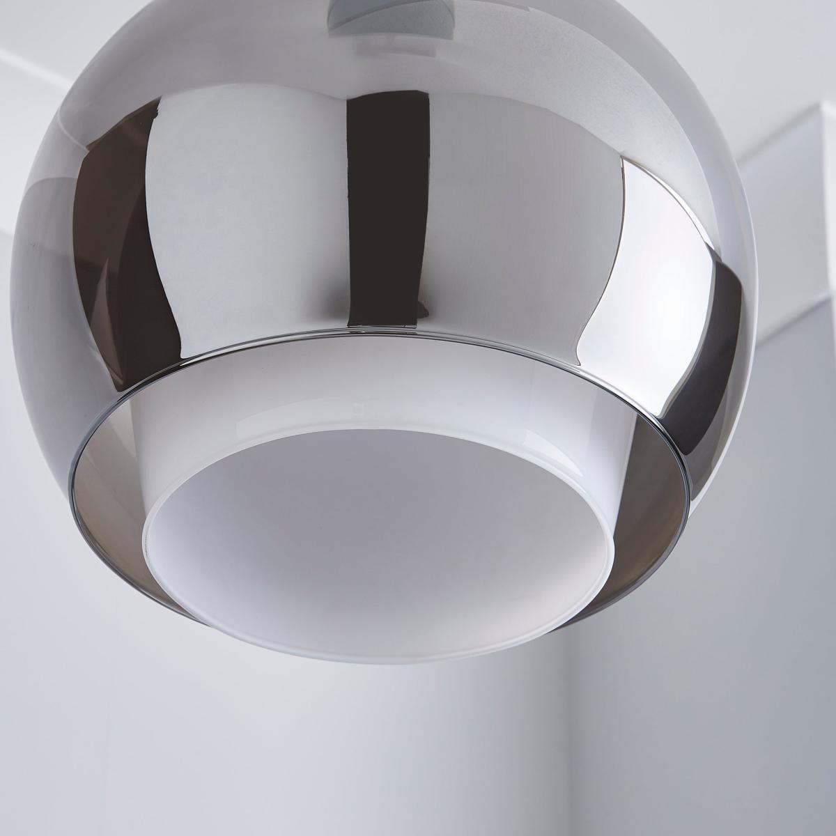 Elements Ramona Glass Ceiling Fitting Chrome – image 3