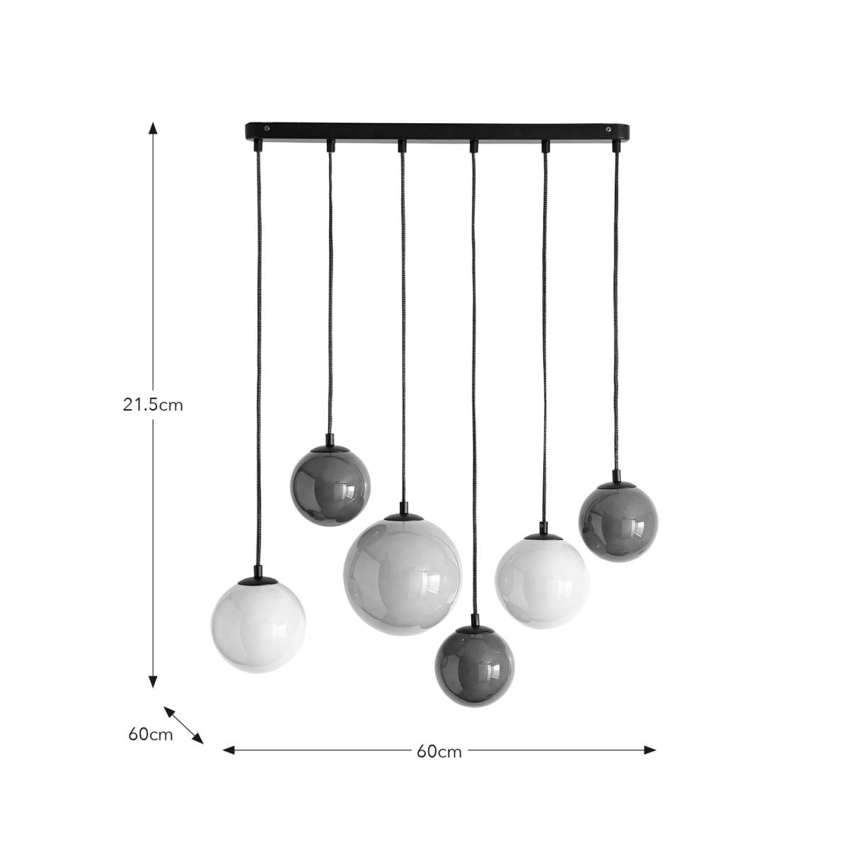 Eli Milky 6 Light Cluster Ceiling Light Black – image 5