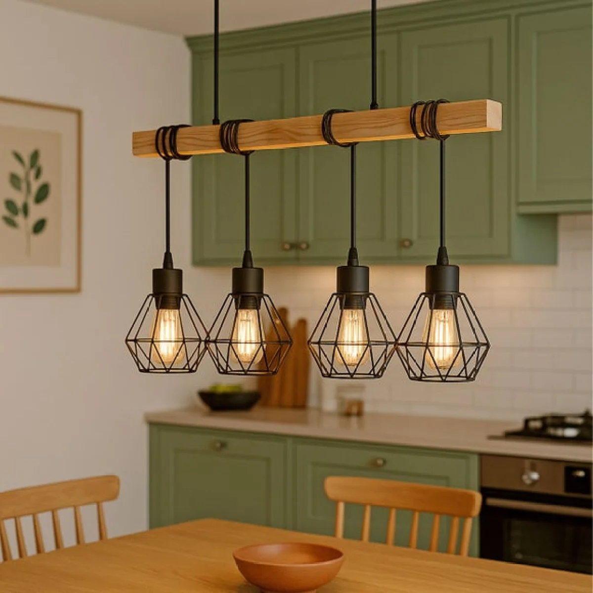 Return - EGLO Townshend Industrial 4 Light Adjustable Diner Ceiling Light – image 1