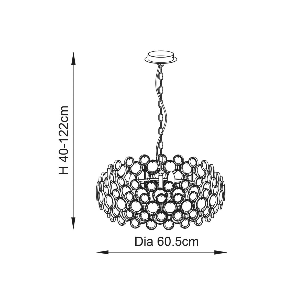 Vogue Ayla 6 Light Pendant Light Clear – image 8