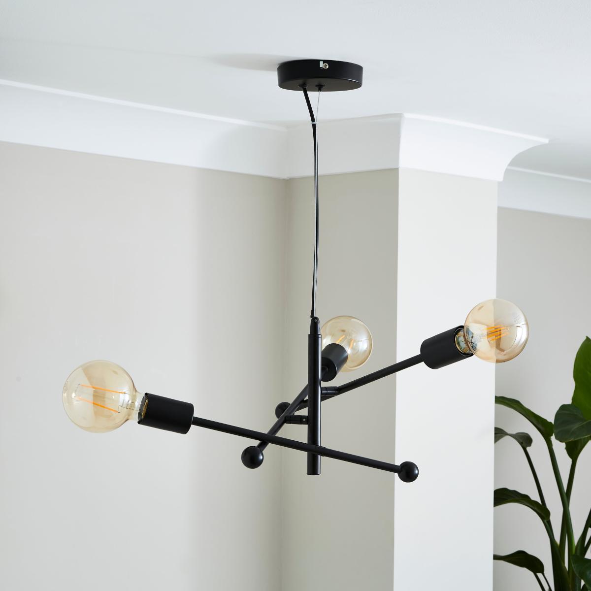 Koppla 3 Light Pendant Ceiling Fitting Black – image 2