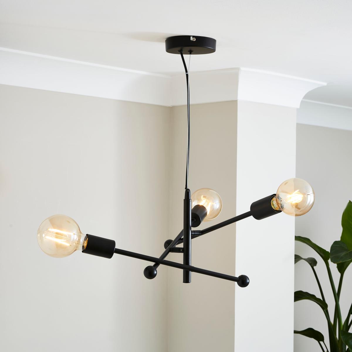 Koppla 3 Light Pendant Ceiling Fitting Black – image 1