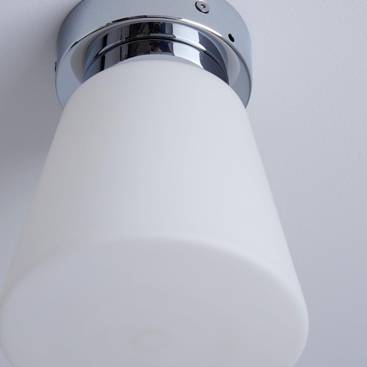 Delavin 1 Light Pendant Frosted Glass Flush Ceiling Fitting Silver – image 3