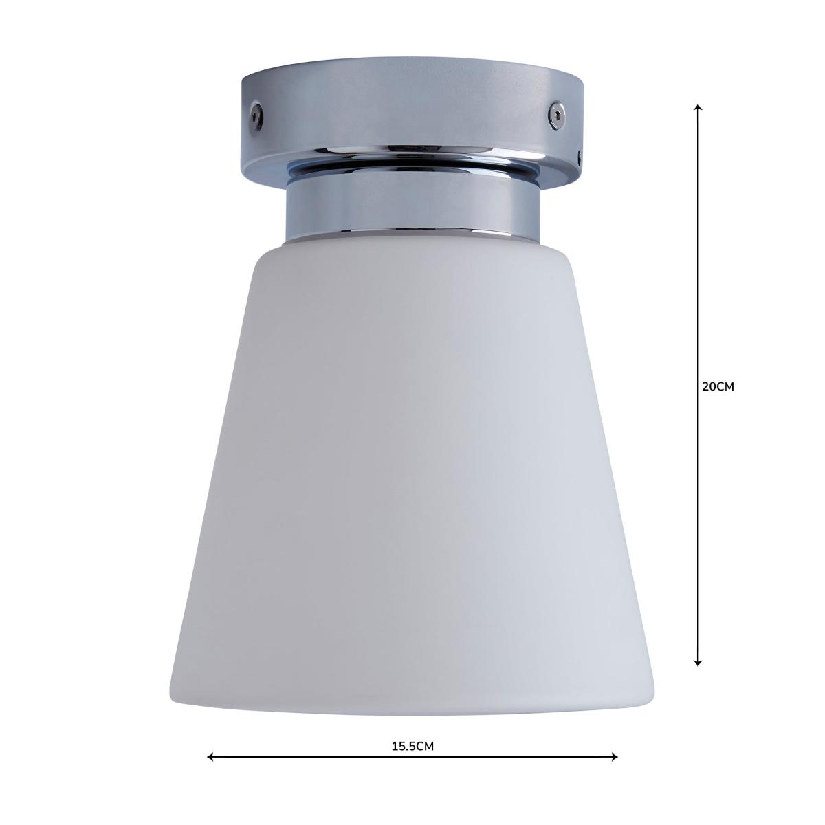 Delavin 1 Light Pendant Frosted Glass Flush Ceiling Fitting Silver – image 5