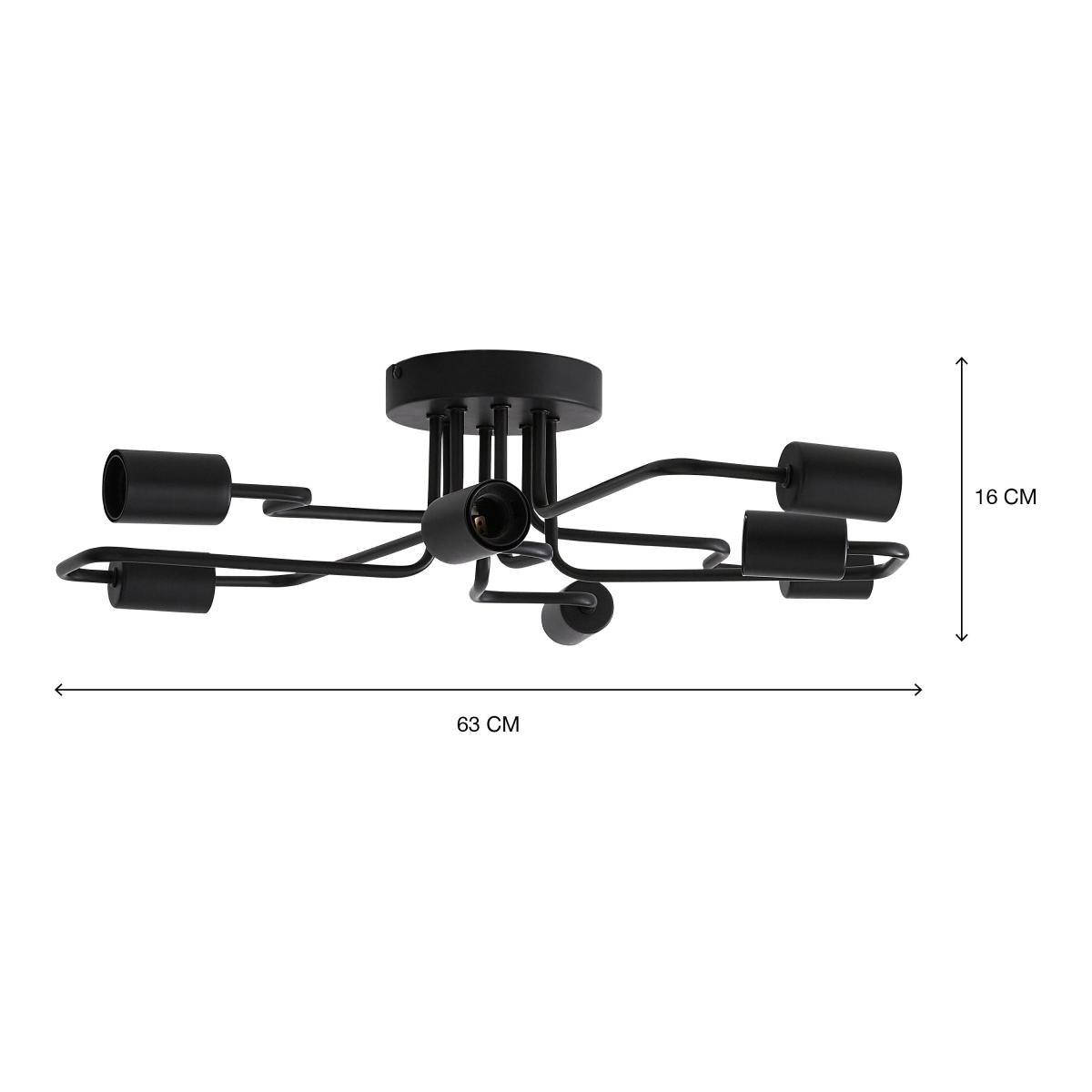Kacy 8 Light Semi Flush Ceiling Fitting Black – image 6