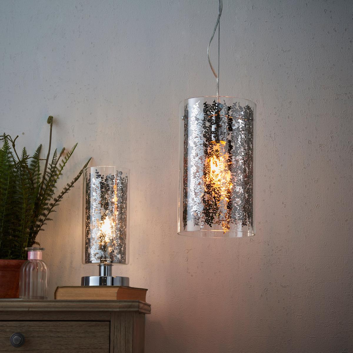 Vogue Lacy Glass Ceiling Fitting Chrome Chrome – image 4
