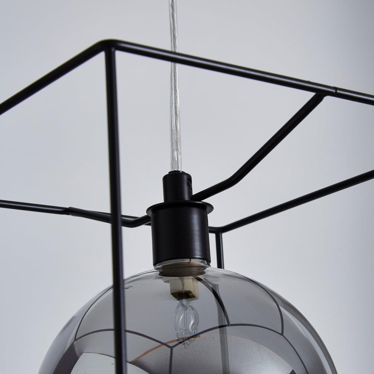 Elena Glass Pendant Ceiling Fitting Black – image 3