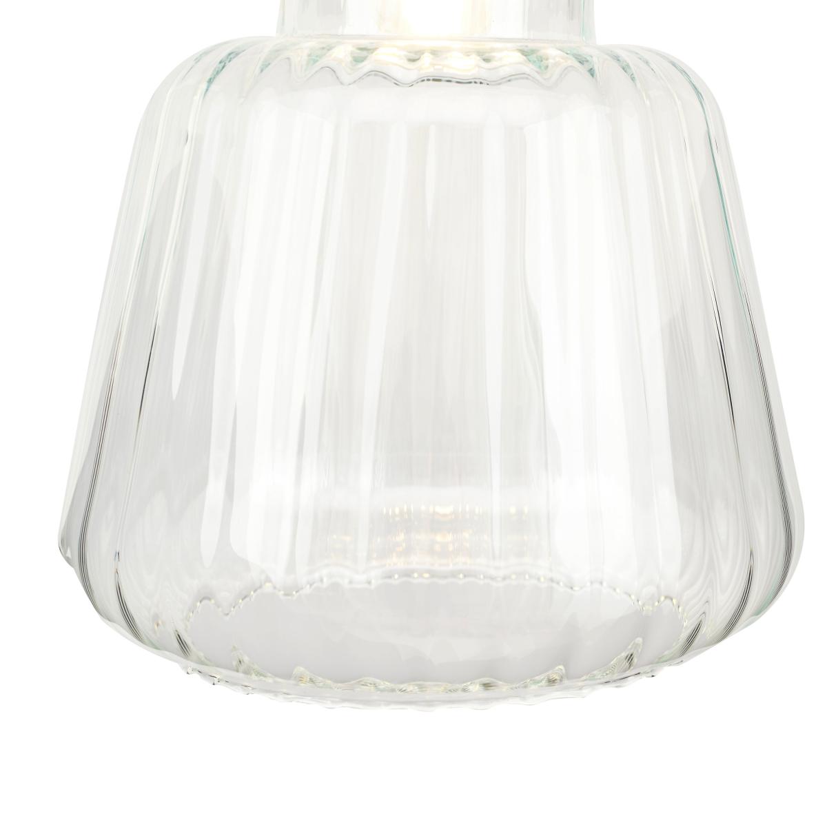 Porto Optic Glass Tapered Pendant Light Clear – image 3