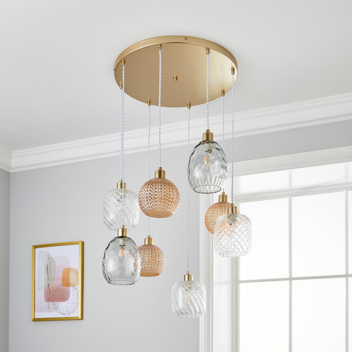 Elodie 8 Light Cluster Ceiling Fitting Gold – image 2