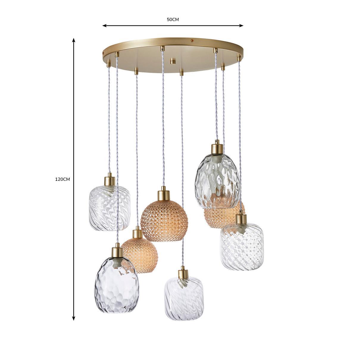 Elodie 8 Light Cluster Ceiling Fitting Gold – image 7