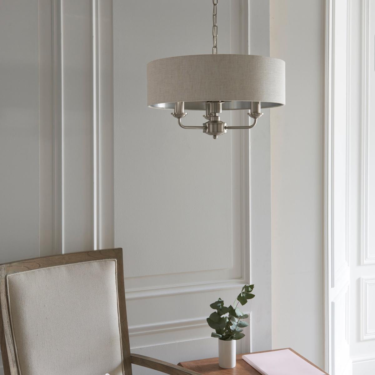 Vogue Sandringham 3 Light Pendant Light Chrome – image 2