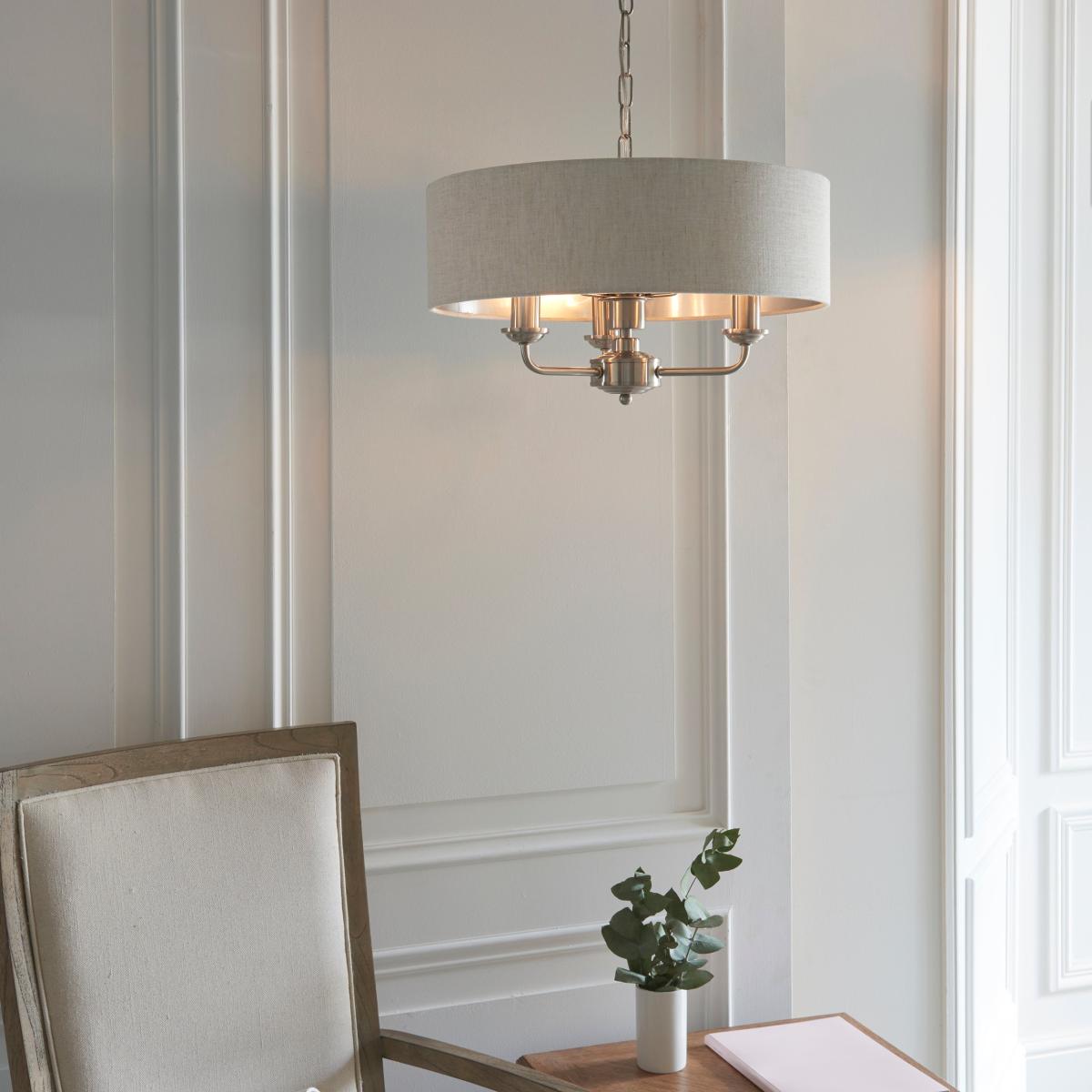 Vogue Sandringham 3 Light Pendant Light Chrome – image 1
