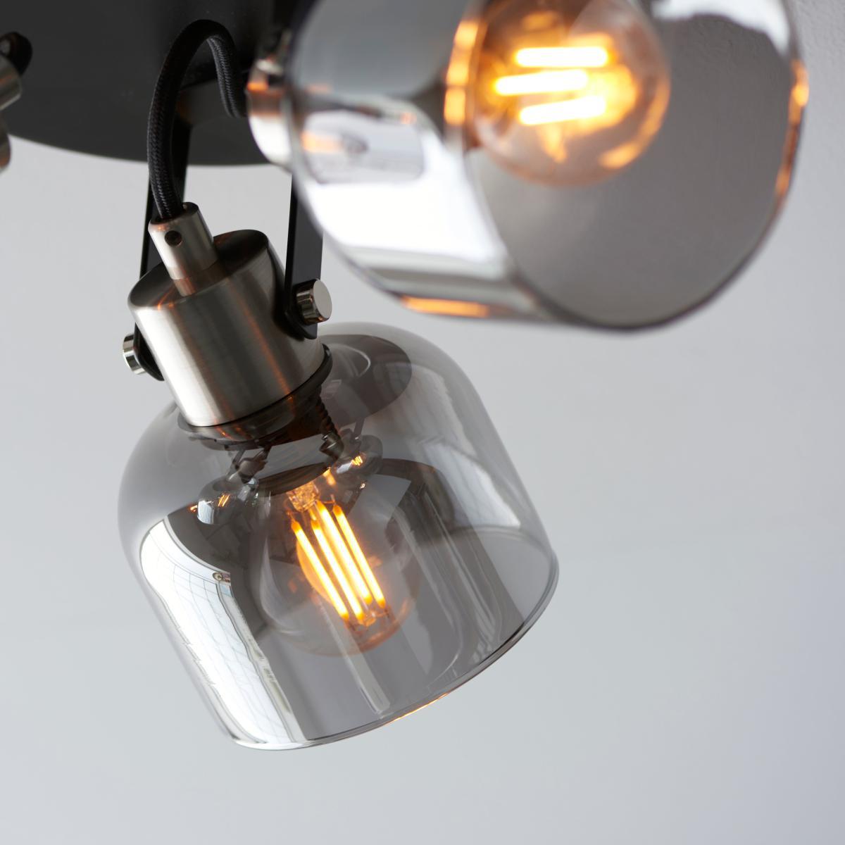 Palazzo 3 Light Smoked Glass Spotlight Black (Nickel) – image 5