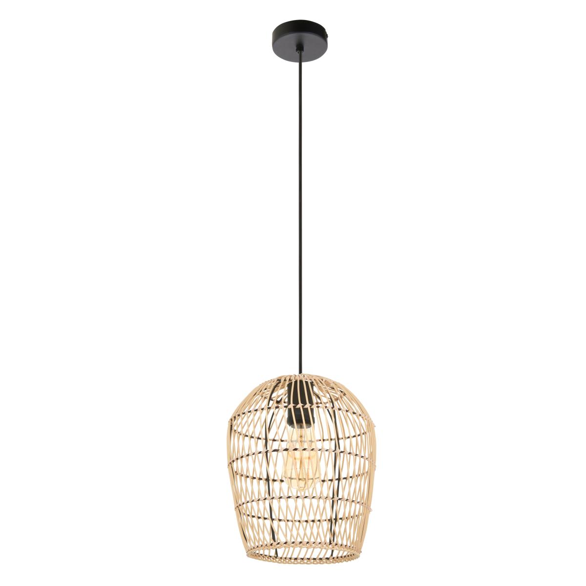 Kirra Bathroom 1 Light Pendant Faux Rattan Ceiling Fitting Natural – image 5