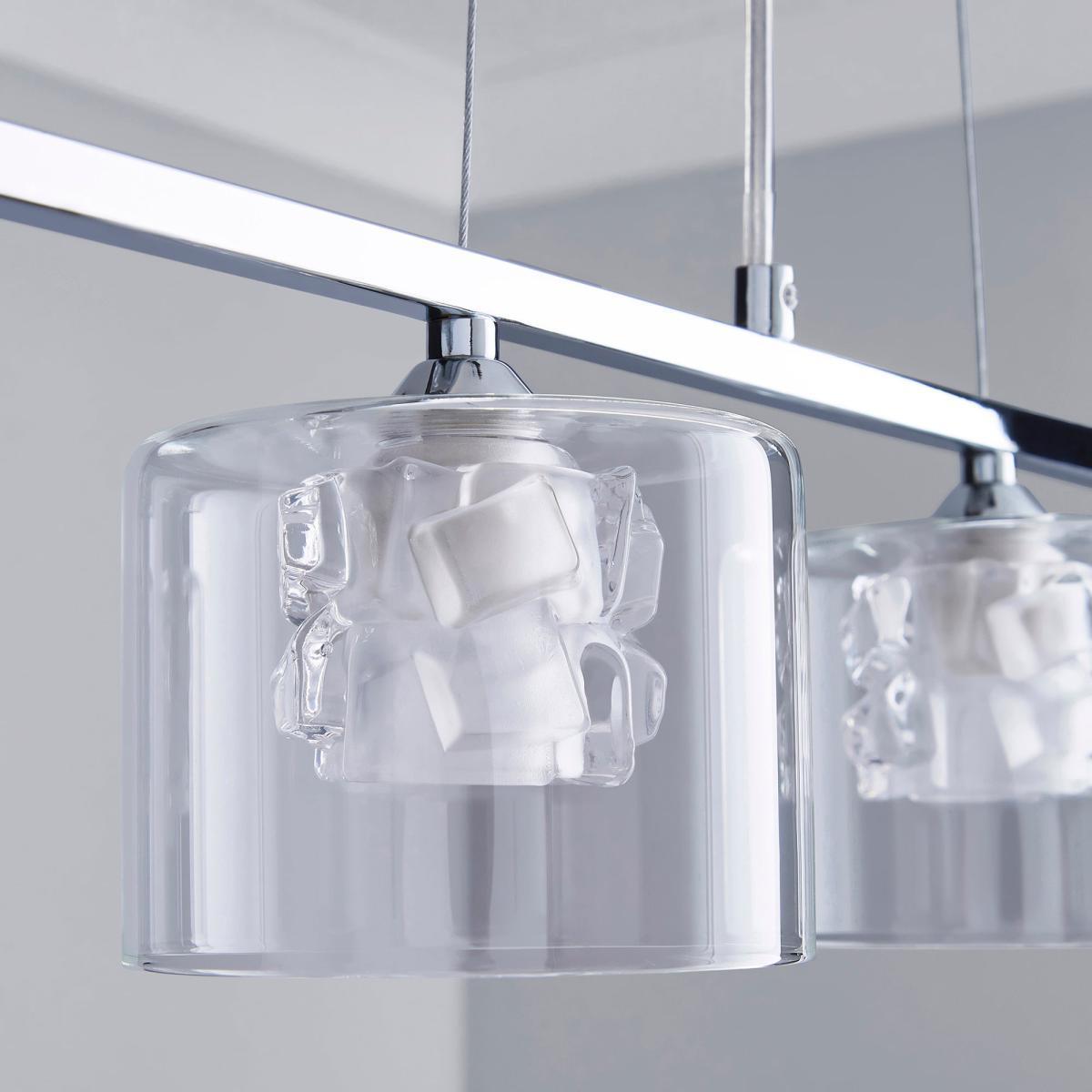 Erie 4 Light Bar Glass Diner Ceiling Fitting Silver – image 3