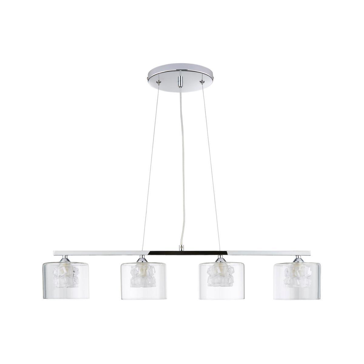 Erie 4 Light Bar Glass Diner Ceiling Fitting Silver – image 5