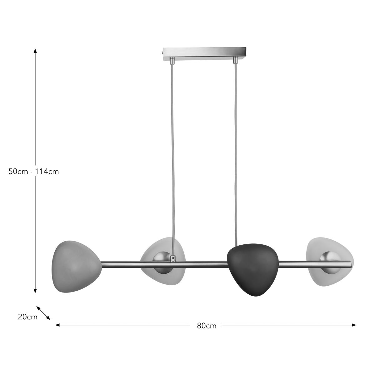 Pebble 4 Light Adjustable Diner Ceiling Light – image 6