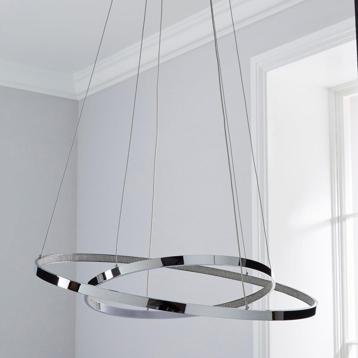 Marcella 2 Light Integrated LED Hoops Chrome Ceiling Fitting Chrome – image 2