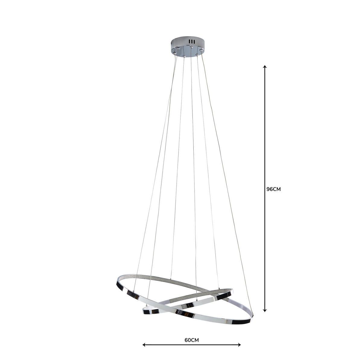 Marcella 2 Light Integrated LED Hoops Chrome Ceiling Fitting Chrome – image 5