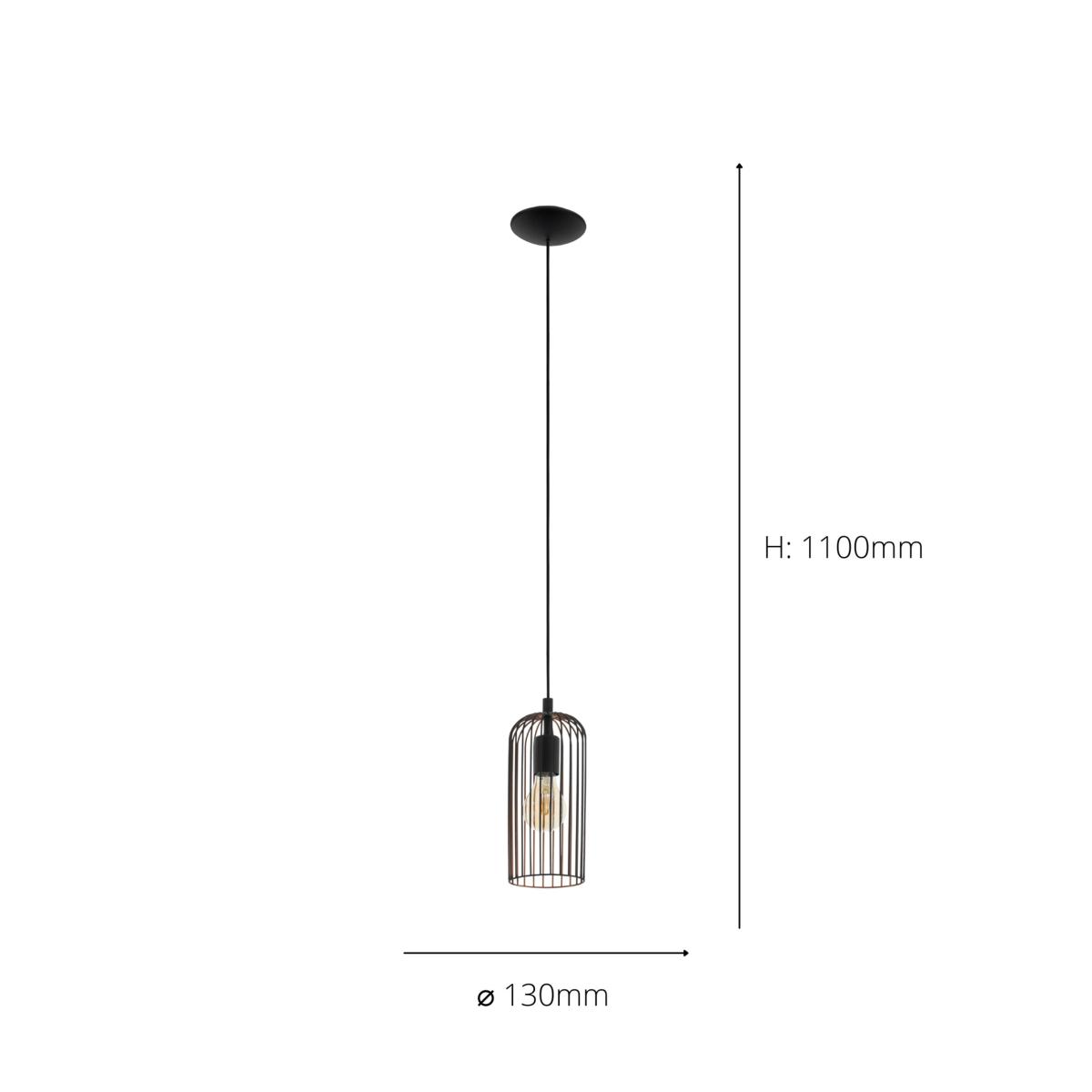 EGLO Roccamena Vintage Hanging Pendant Light Copper – image 4