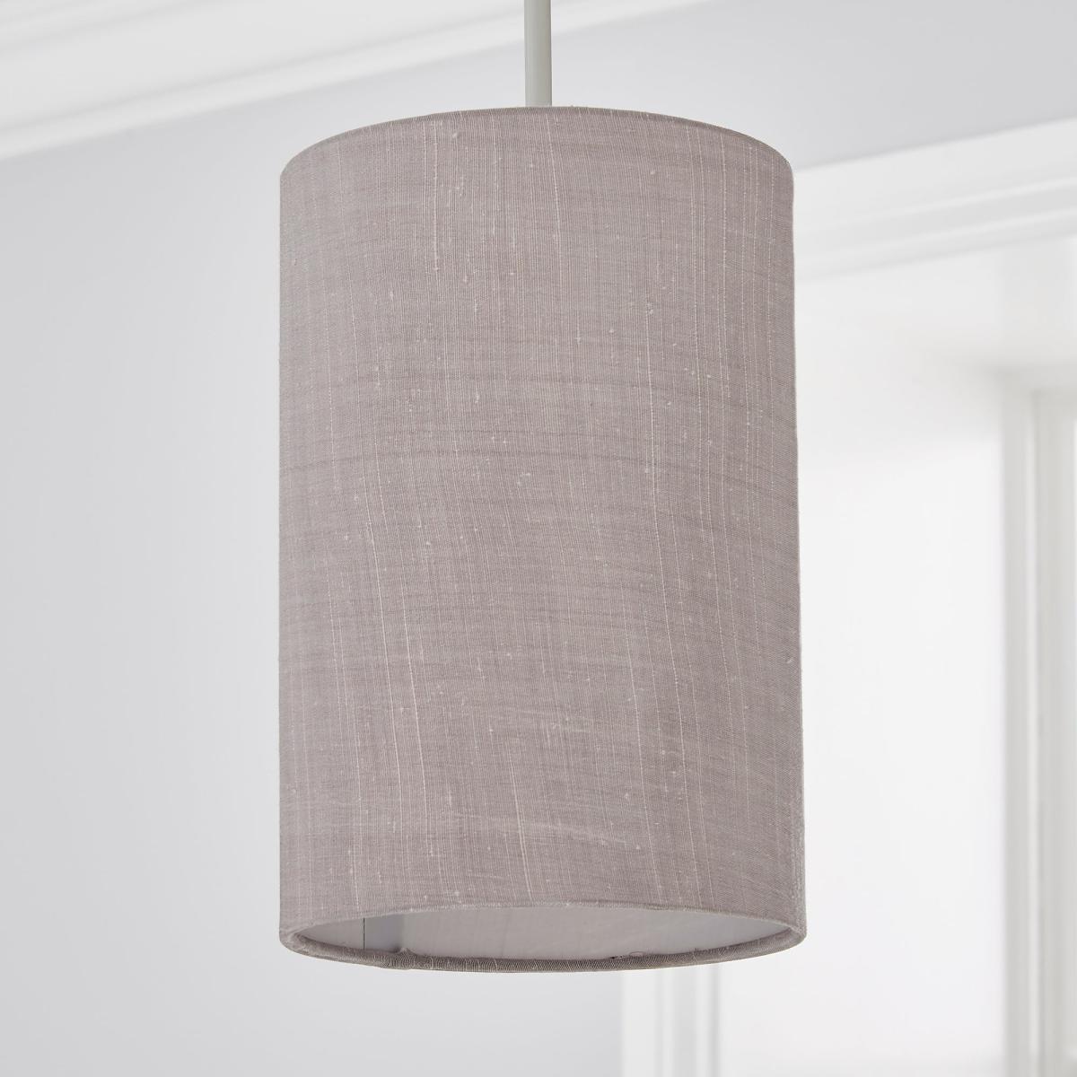 Mariah Faux Silk 15cm Cylinder Lamp Shade Silver – image 2