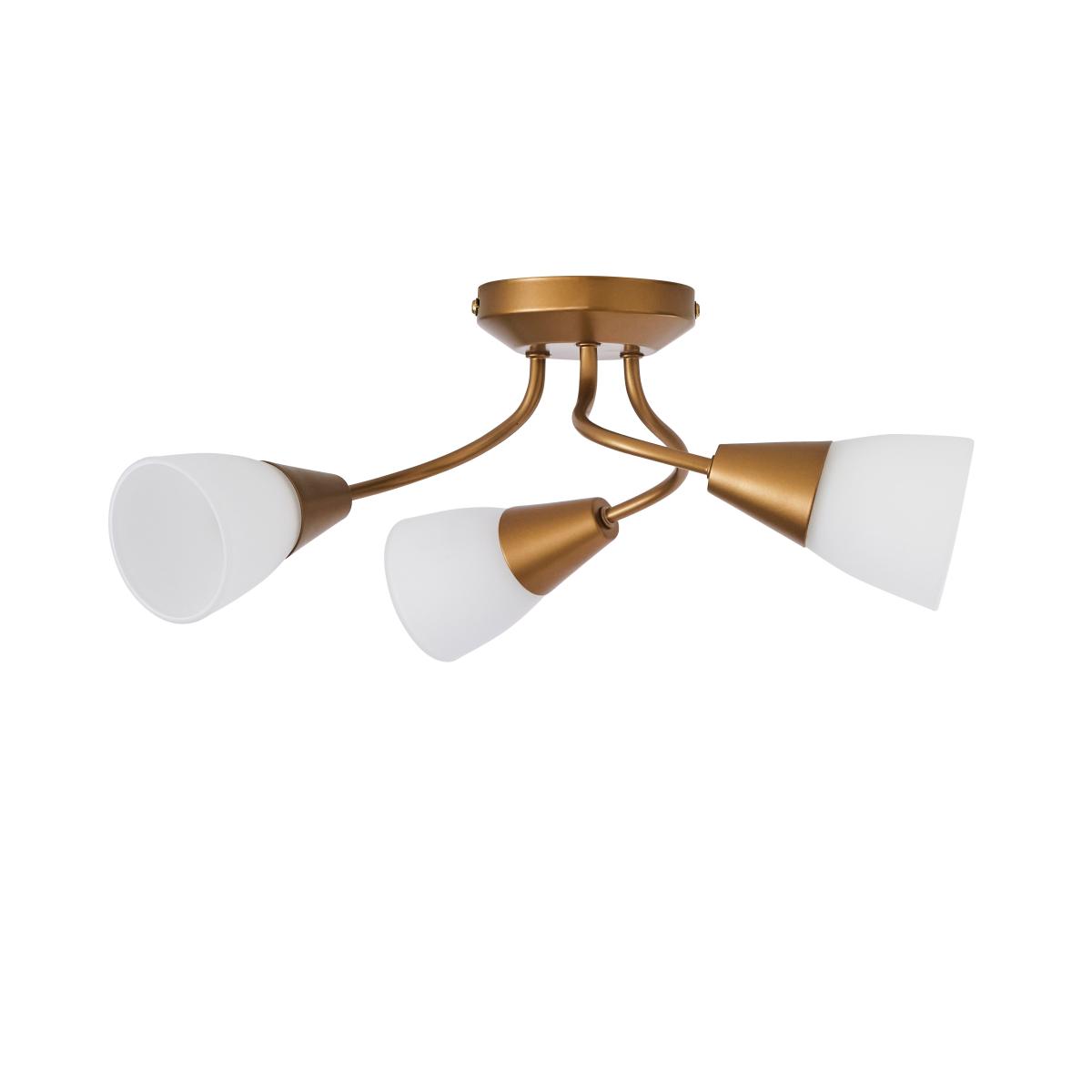 Ordway Frosted 3 Light Ceiling Fitting Antique Brass – image 5