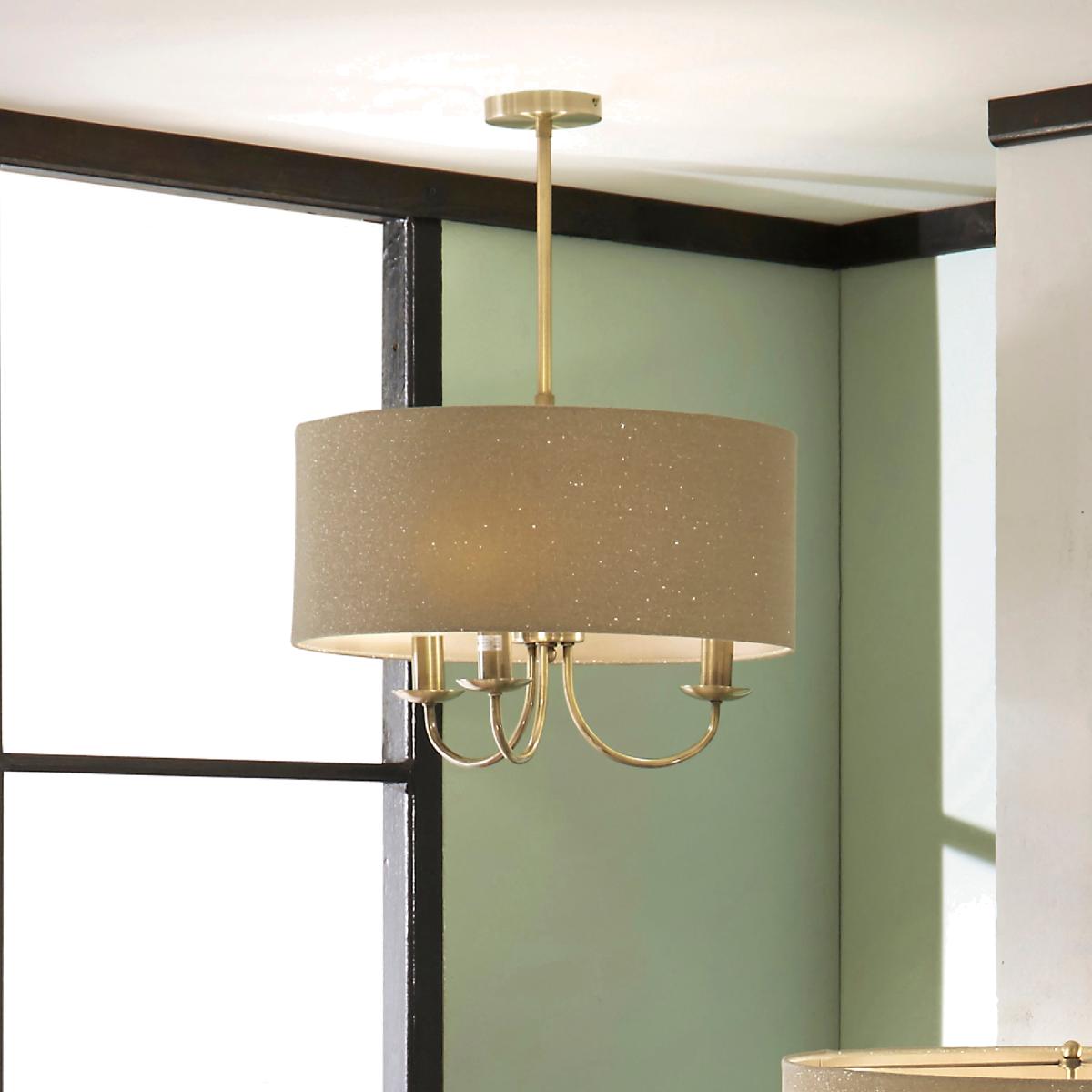 Madeleine Metal Candelabra Pendant, Antique Brass Gold – image 1