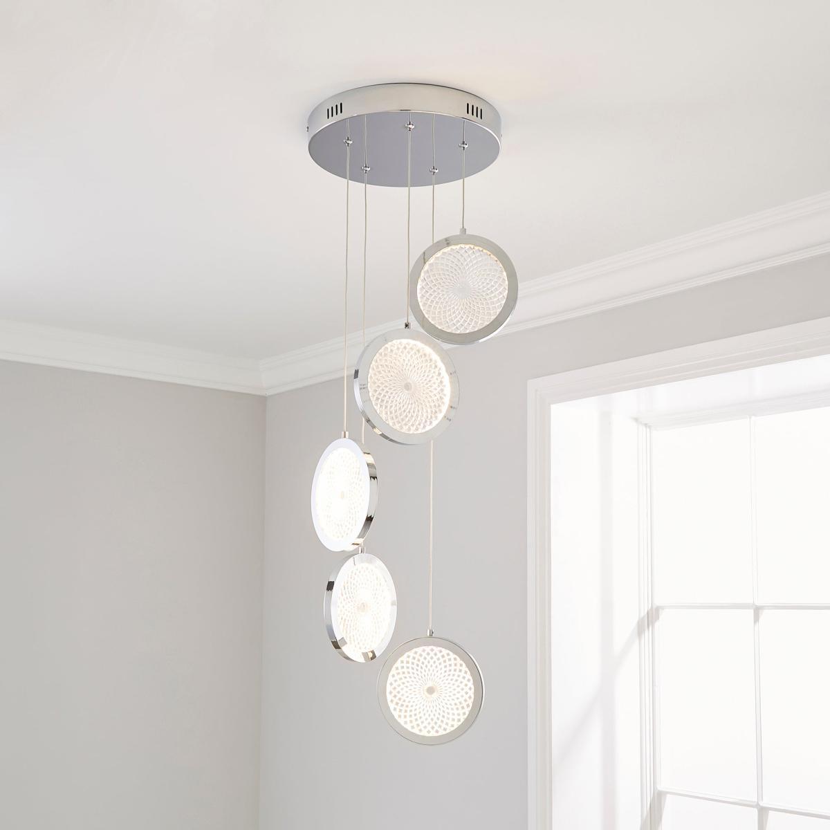 Cora Cluster Disc 5 Light Ceiling Fitting Chrome – image 1