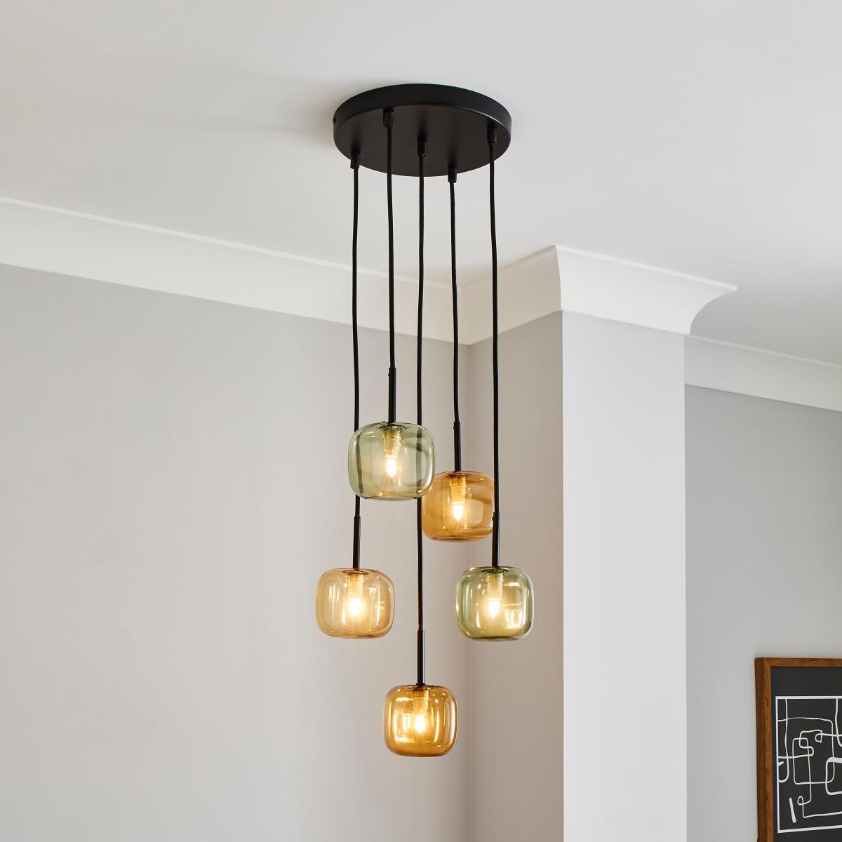 Elements Tollose 5 Light Cluster Ceiling Fitting Black – image 1