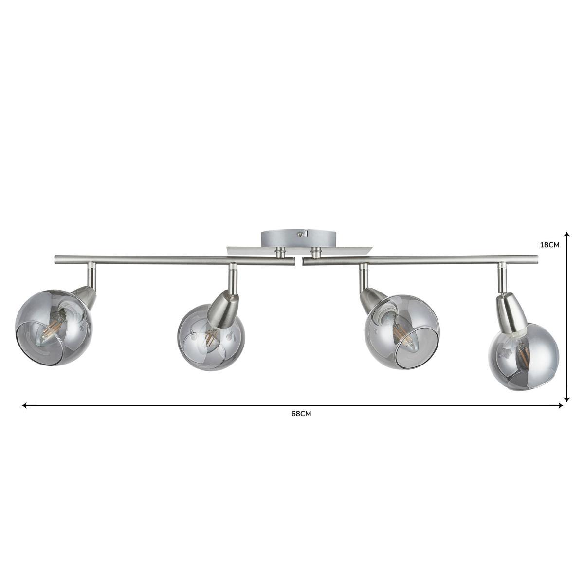 Tia 4 Light Nickel Spotlight Bar Satin Nickel – image 7