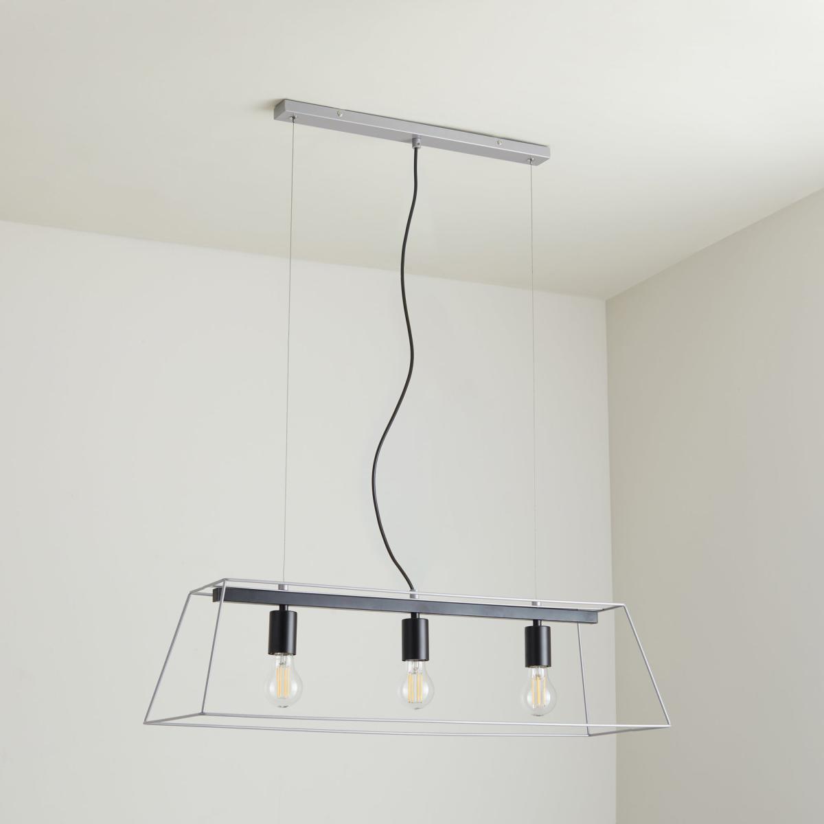 Nella 3 Light Silver Diner Ceiling Fitting Silver – image 2