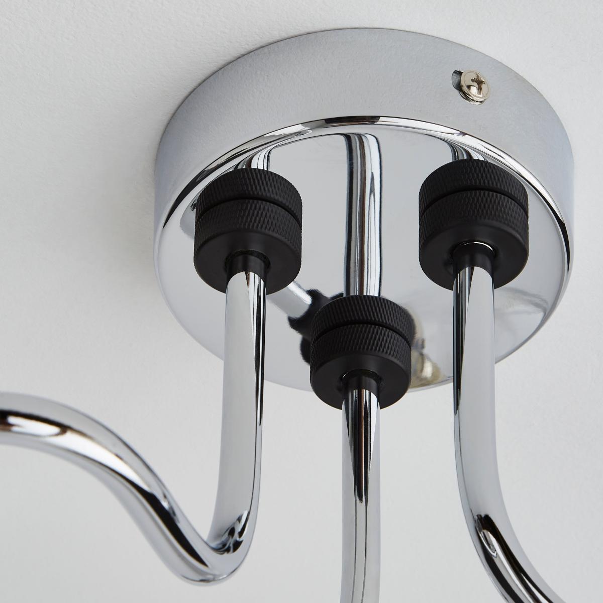 Tanner 3 Light Semi Flush Ceiling Fitting Chrome – image 4