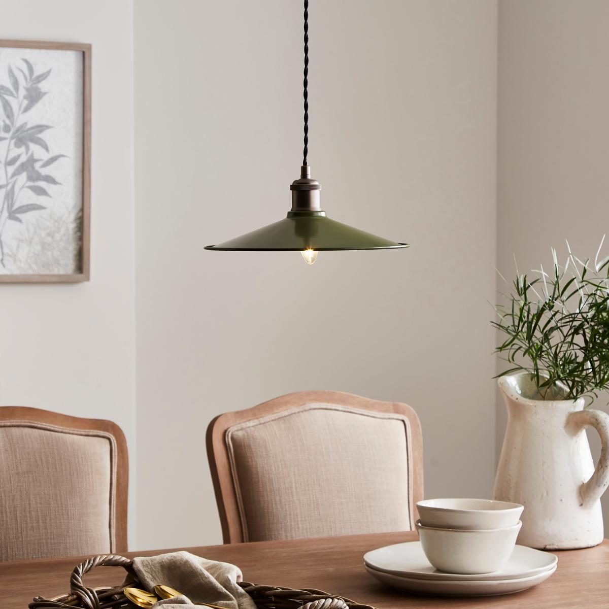 Churchgate Mowsley Pendant Light Moss Green – image 1