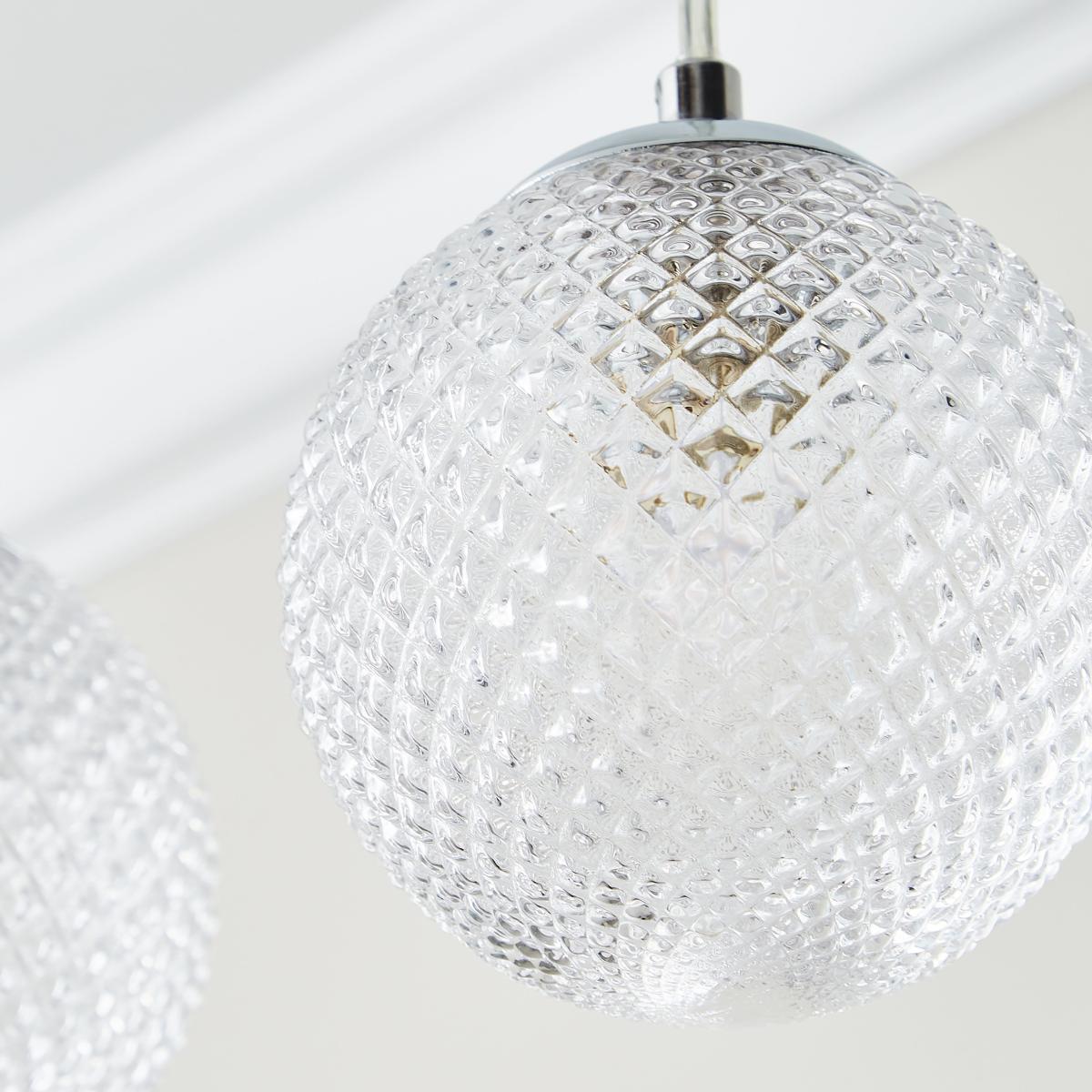 Vaughn 3 Light Globe Diner Fitting Silver – image 3