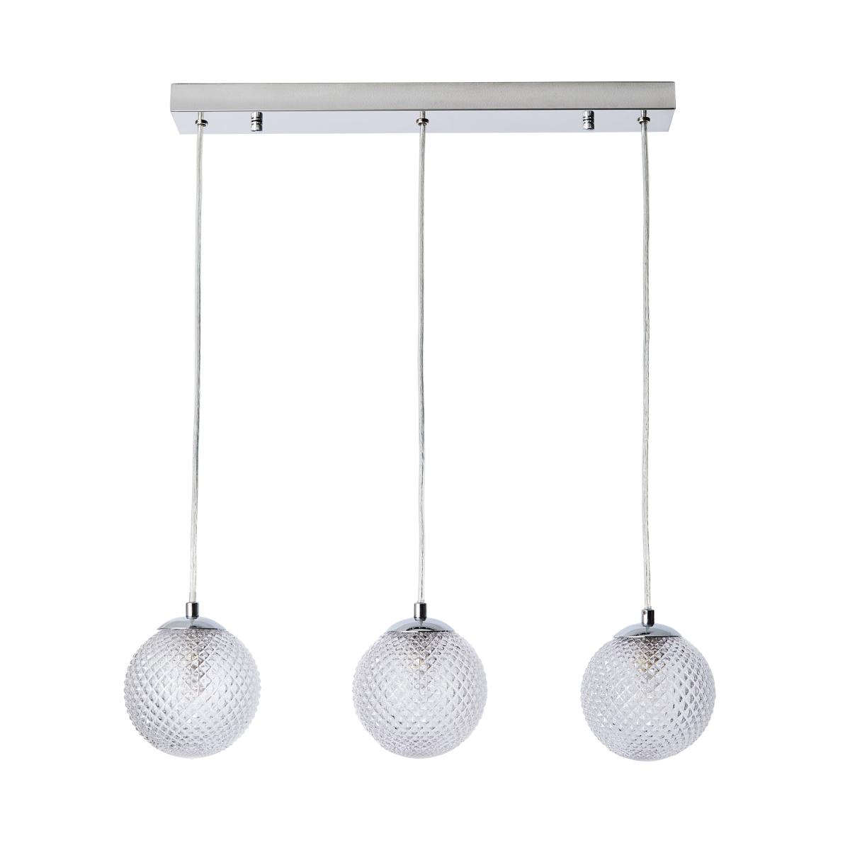 Vaughn 3 Light Globe Diner Fitting Silver – image 4