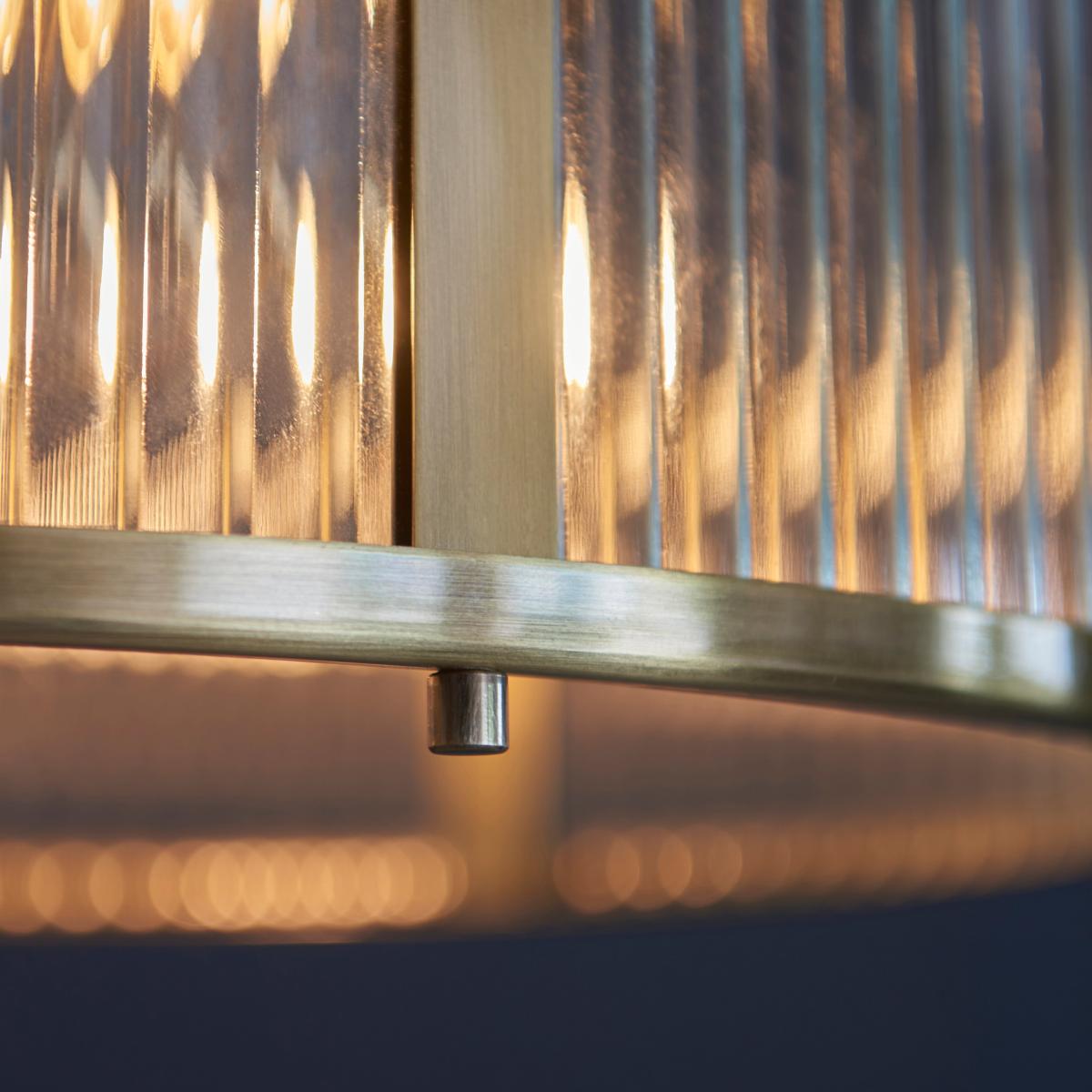 Vogue Hadley Ribbed 3 Light Pendant Light Gold – image 3