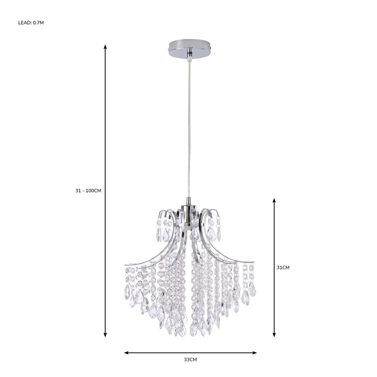 Sheridan 1 Light Chrome Ceiling Fitting Chrome – image 5