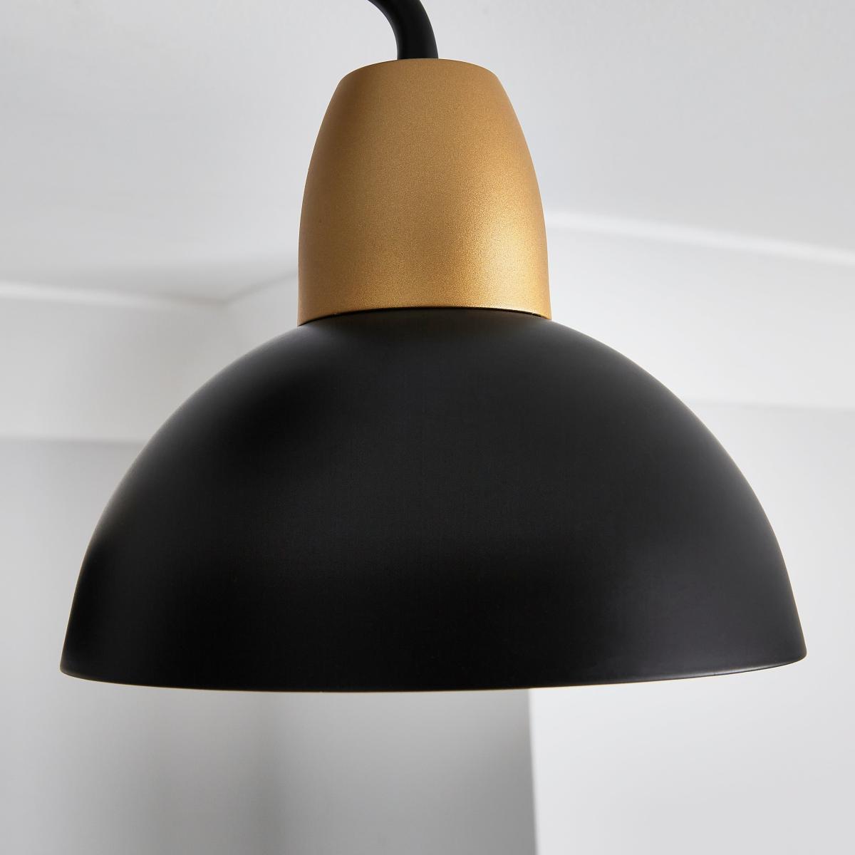 Haus 3 Light Semi Flush Ceiling Fitting Black/Gold – image 3